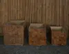  Product image 3 of the product “Wooden planter, cubic form made from teak root. Set of 3, in the size 70, 60 and 50 cm ”